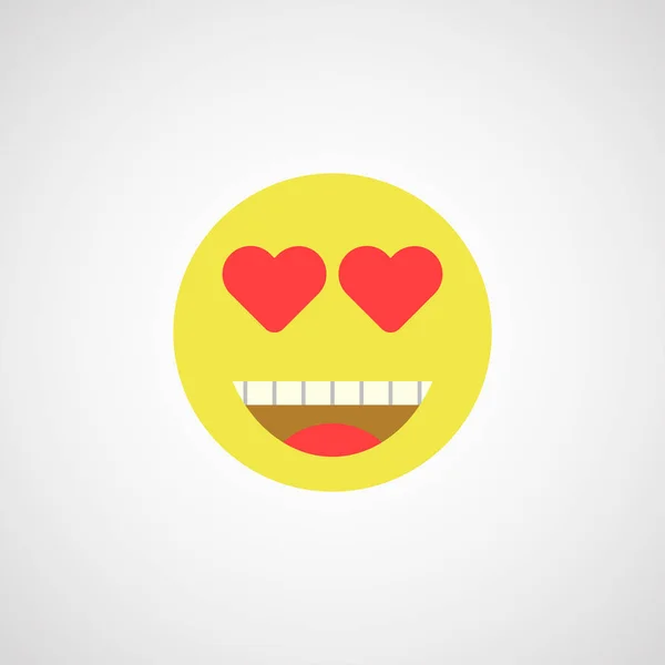 Amoureuze emoticon platte pictogram — Stockvector