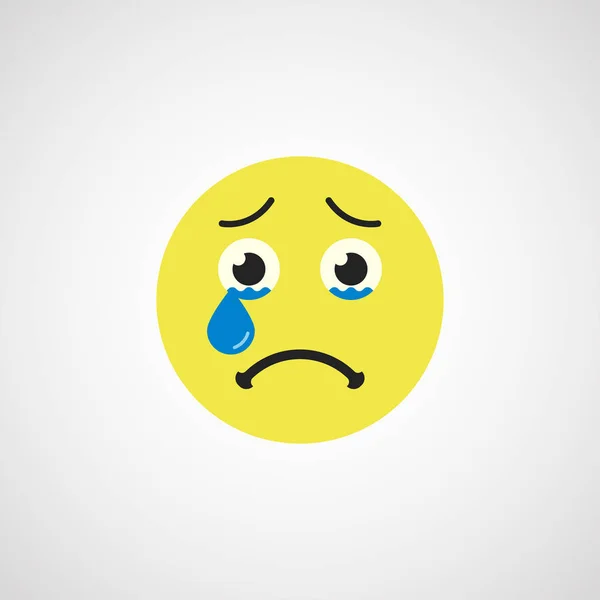 Chorando emoticon ícone plano — Vetor de Stock