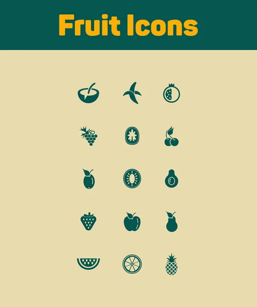 Conjunto de iconos de fruta — Vector de stock