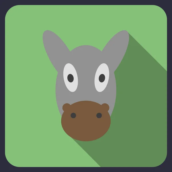 Donkey flat icon — Stock Vector