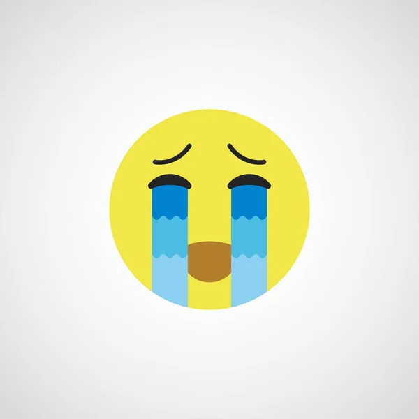 Chorando emoticon ícone plano — Vetor de Stock