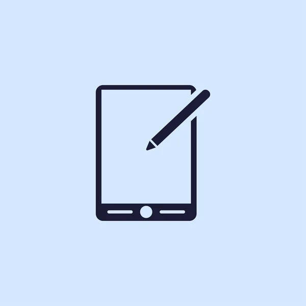 Desenho tablet ícone plana — Vetor de Stock