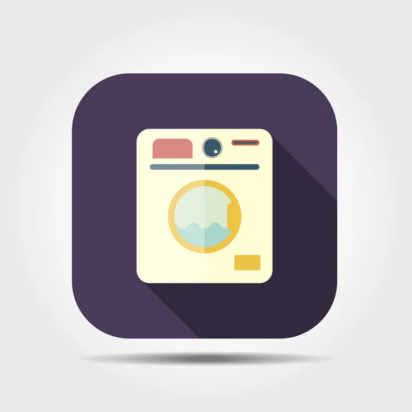 Machine à laver icône plate — Image vectorielle