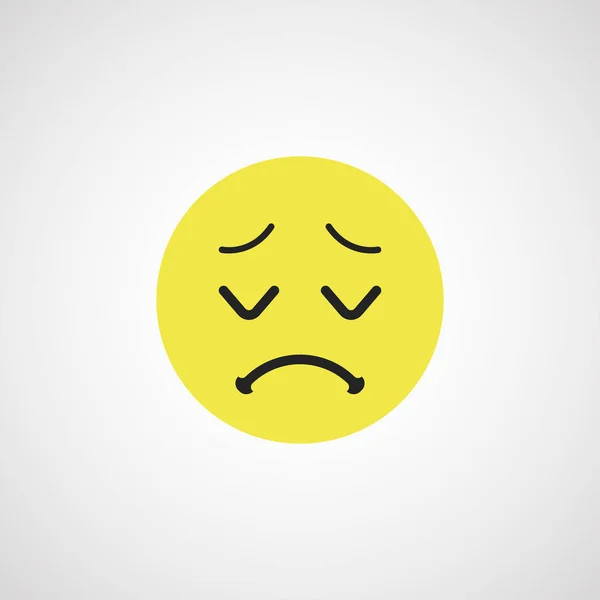 Triste ícone emoticon plana — Vetor de Stock
