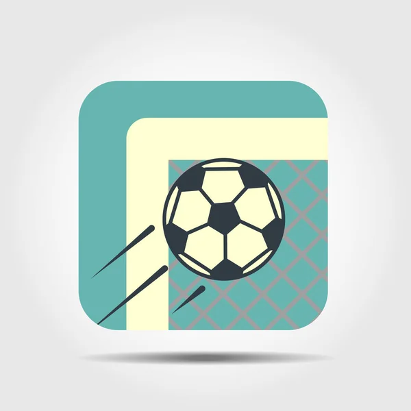 Soccer ball lő lapos ikon — Stock Vector