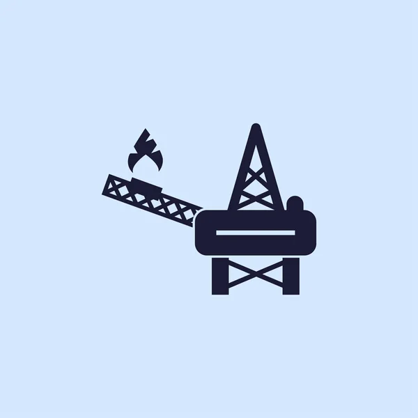 Oil platform flat icon — Stock Vector