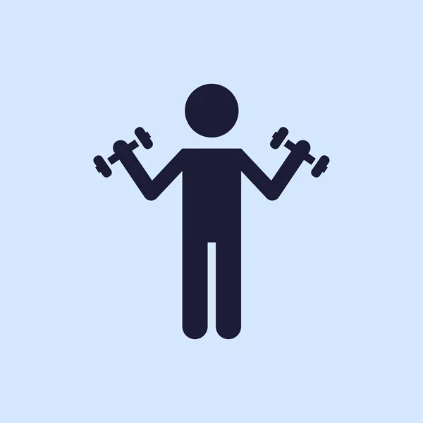 Man met halters pictogram — Stockvector