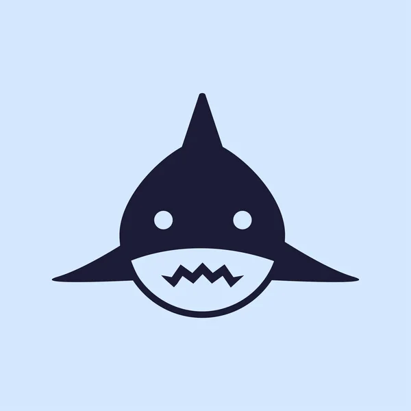 Haai platte pictogram — Stockvector