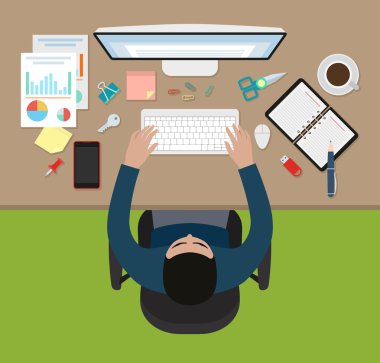 Office adam vektör çalışma