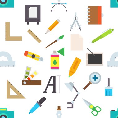 Grafik tasarımcı ekipman vektör desen 