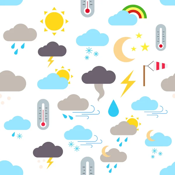Wheather forecast vector pattern stickers — Stock Vector