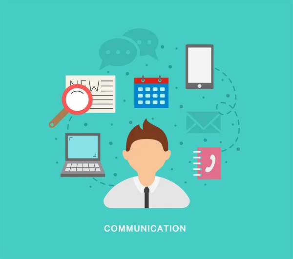 Iconos de comunicación empresarial — Vector de stock