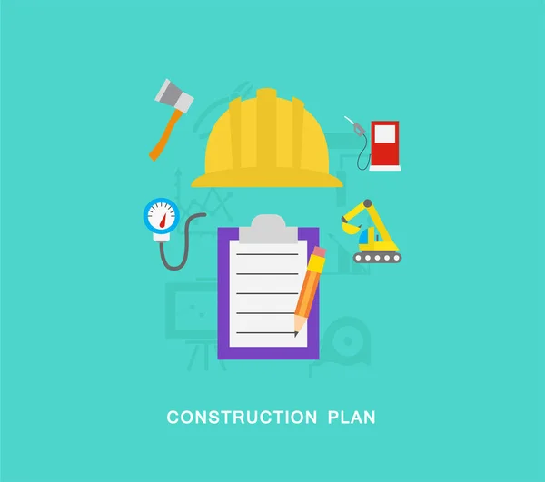 Construction plan iocns — Stock Vector
