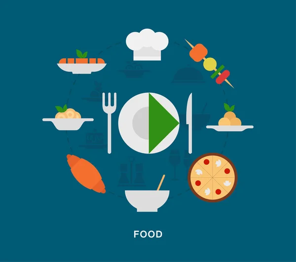 Voedsel gekleurde pictogrammen — Stockvector
