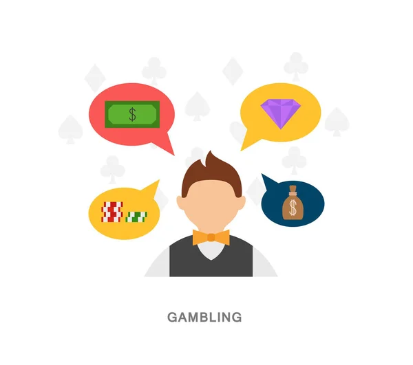 Szerencsejáték színes ikonok — Stock Vector
