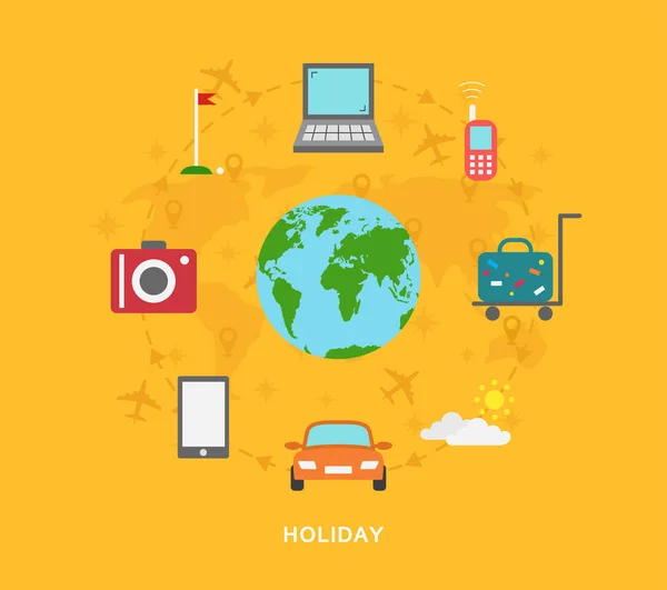 Holiday utazási ikonok — Stock Vector