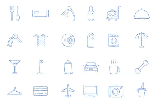 Set de iconos del hotel — Vector de stock