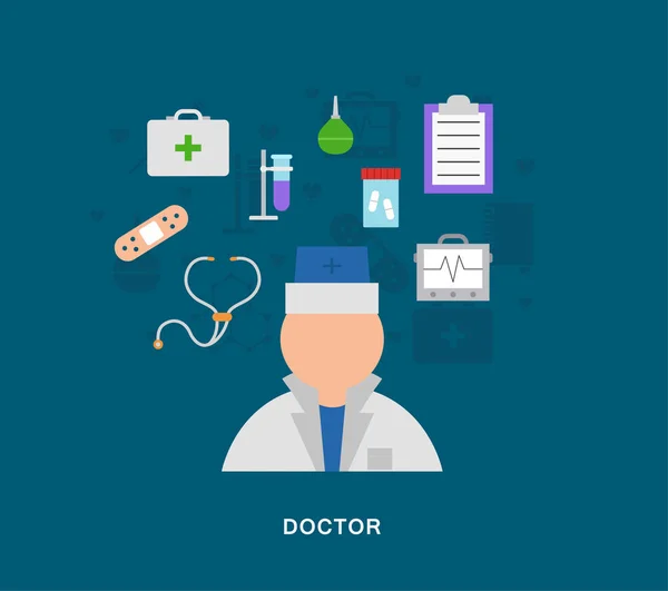 Medecal läkare ikoner — Stock vektor