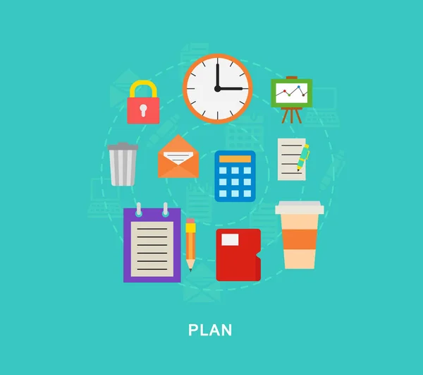 Plan icons illutration — Stock Vector