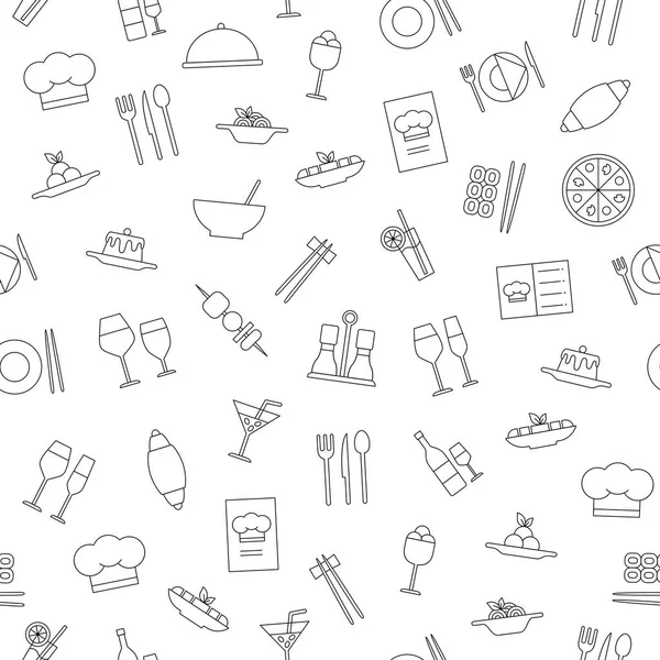 Iconos de restaurante y pie — Vector de stock