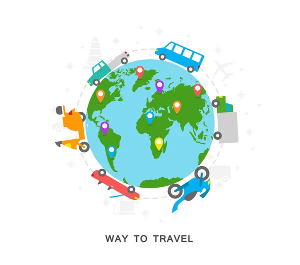 Way to travel — Stock Vector