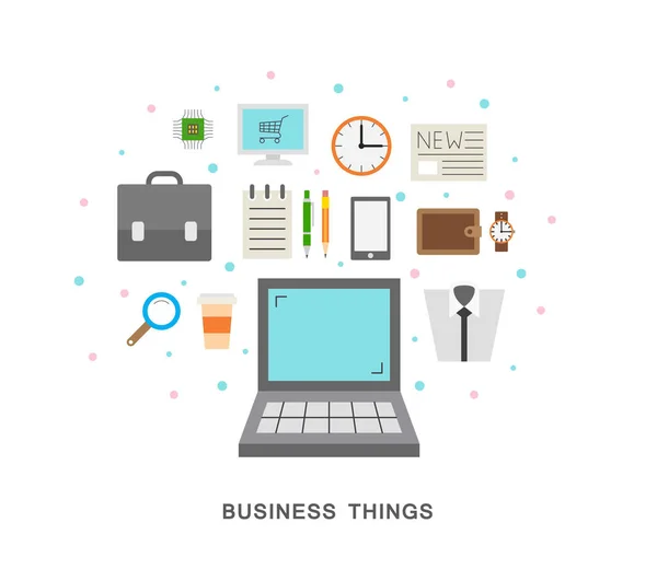 Business things icons Stock Illustration