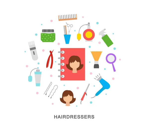 Hairdressers icons pattern Stock Illustration