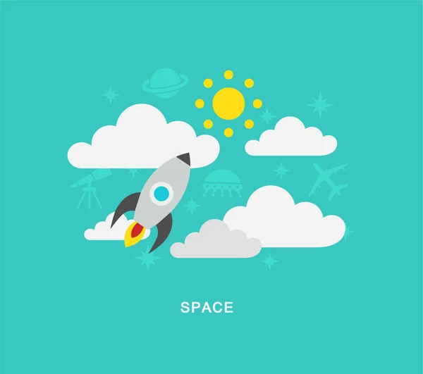 Space colored illustration Stock Vector