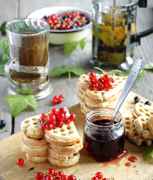 Wafers with red currants and jam Stock Image