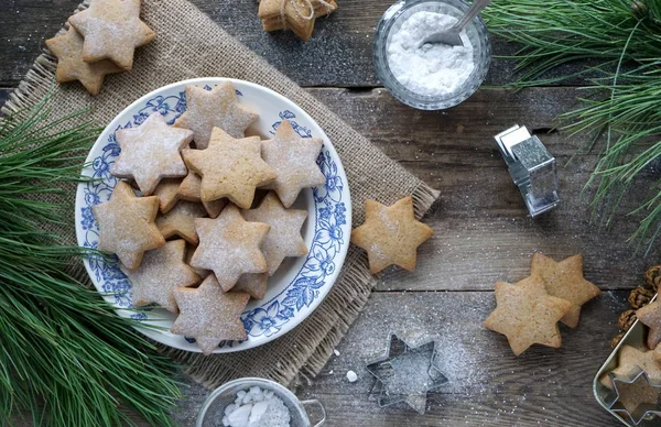 Biscoitos Natal Forma Estrela — Fotografia de Stock
