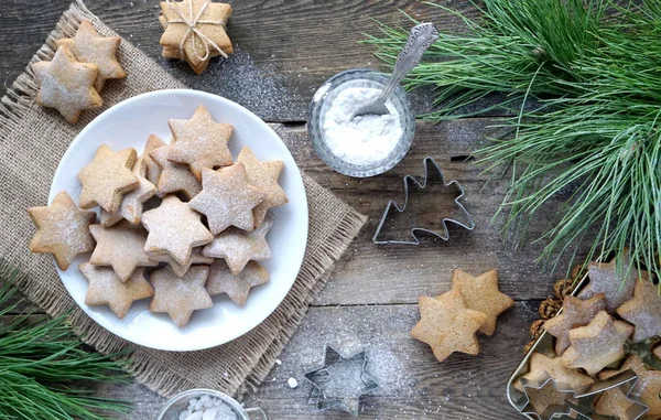 Egy Csillag Alakú Karácsonyi Cookie — Stock Fotó