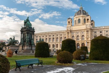 Museum of natural history and monument of Maria Theresia in Vienna clipart