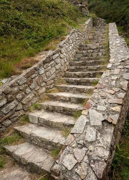Escadas de pedra que conduzem a uma colina verde — Fotografia de Stock