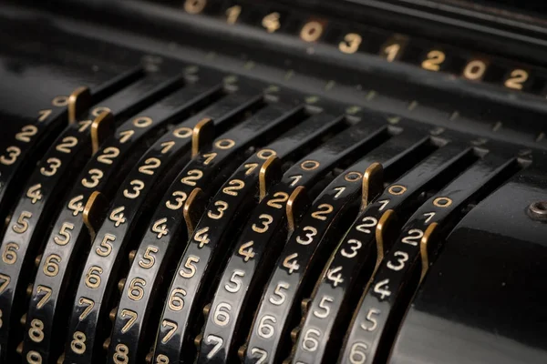 Details of a mechanical calculator from the 19th century — Stock Photo, Image