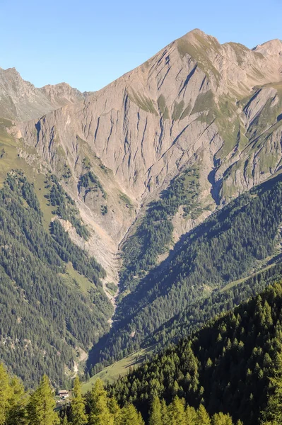 Valle nelle Alpi austriache in estate in una giornata di sole — Foto Stock