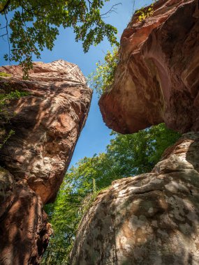 Vosges Dağları'nda ilginç kumtaşı kaya oluşumu