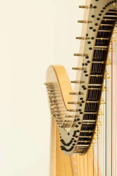 Detail einer klassischen Harfe, Musikinstrument — Stockfoto