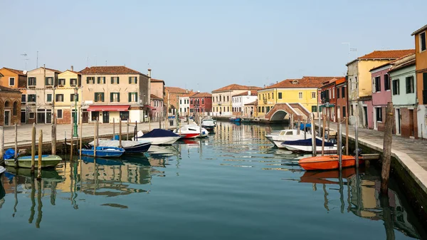 Venetië Italië 2020 Kanaal Met Boten Murano Venetië Italië Winter — Stockfoto