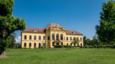 Eckartsau, Austria - 05/19/2018: Schloss Eckartsau in Lower Austria on a sunny day in summer