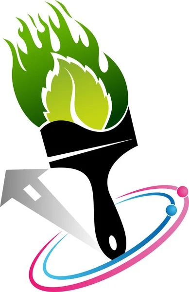 Eco Paint Brush logo — Διανυσματικό Αρχείο