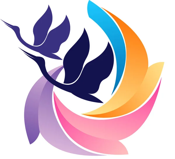 Amour oiseaux logo — Image vectorielle