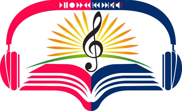 Ljusa musik utbildning logotyp — Stock vektor