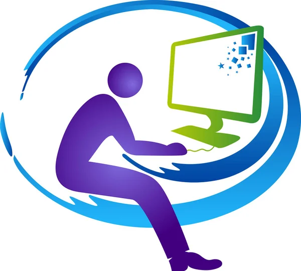 Λογότυπο χειριστή υπολογιστή — Διανυσματικό Αρχείο