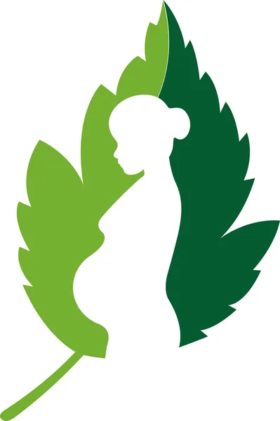 Трав'яний логотип ліків від вагітності — стоковий вектор