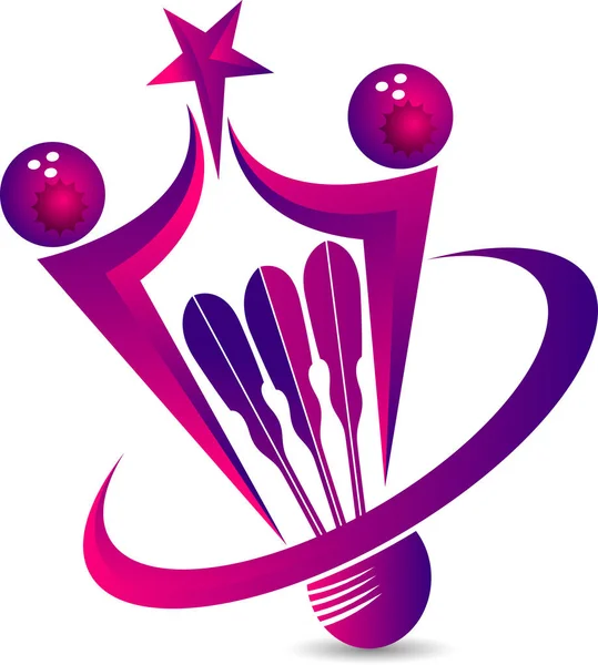 Logo racchetta badminton — Vettoriale Stock