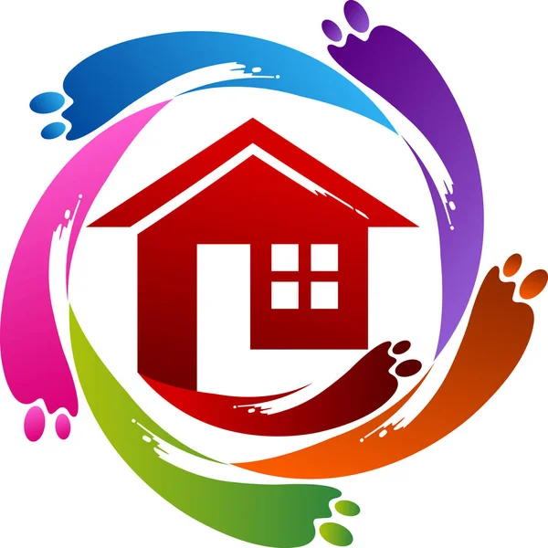 Logotipo de pintura em casa —  Vetores de Stock