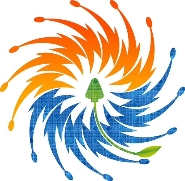 Logotipo de energia solar — Vetor de Stock