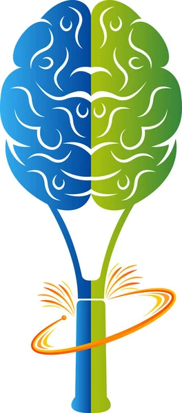 Logotipo do cérebro badminton — Vetor de Stock