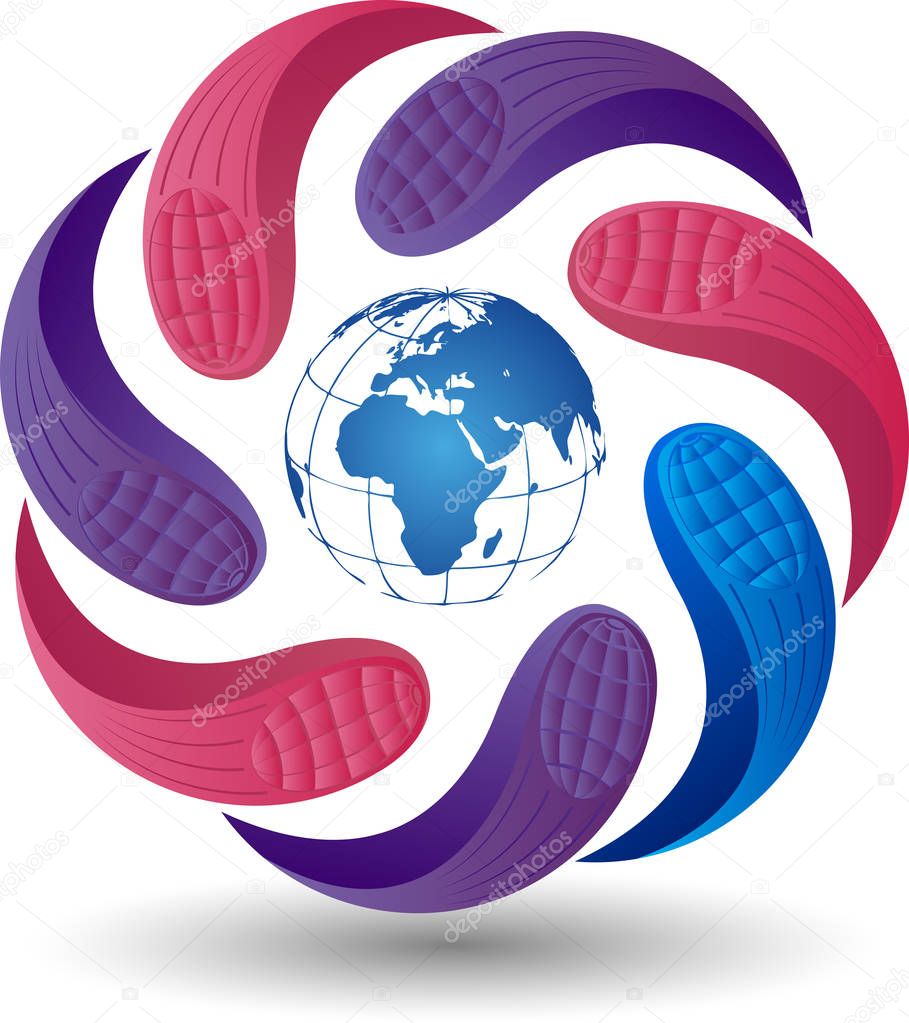 around globe logo 