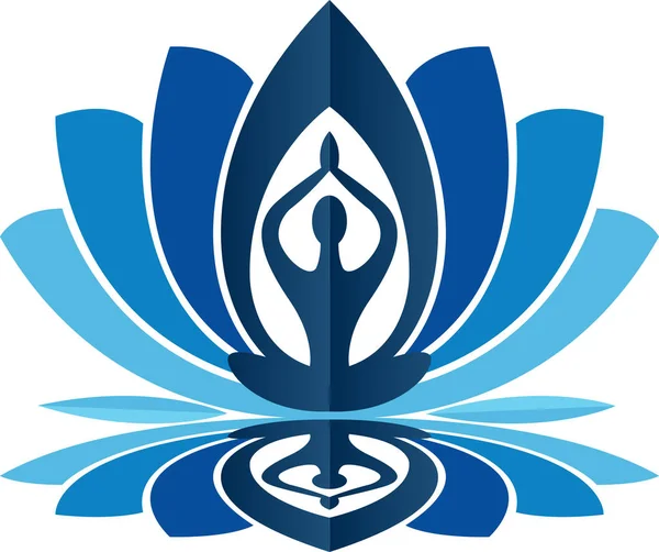 Lotus yoga logosu — Stok Vektör